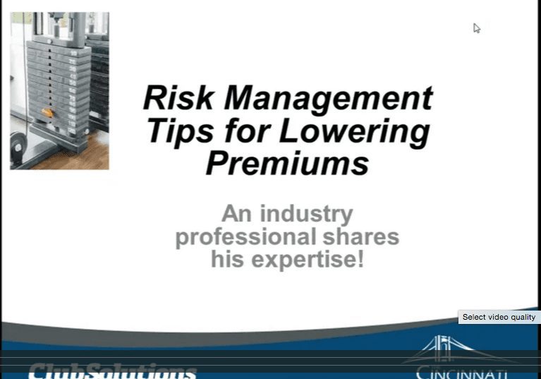 Webinar on risk management tips for lowering premiums.